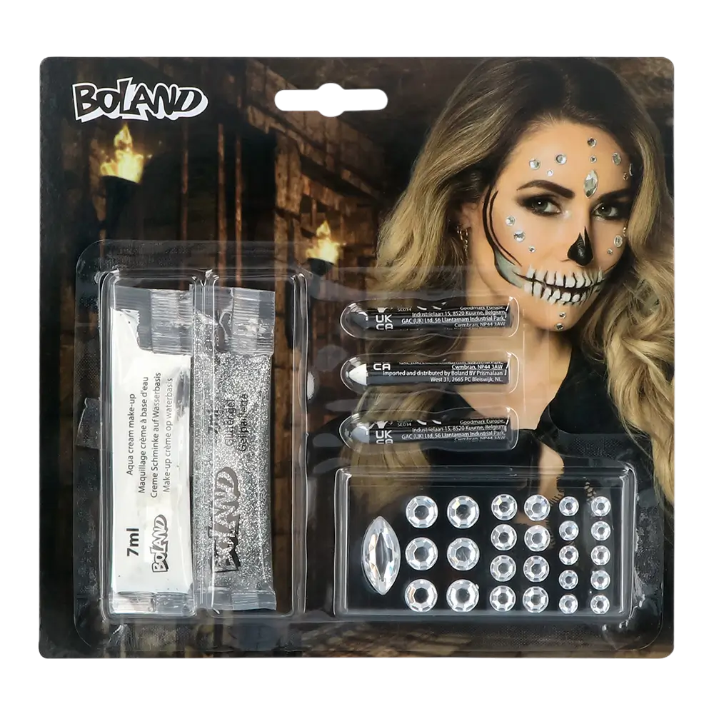 Kit Maquillage Squelette Diamant – Maquillage, Paillettes et Strass