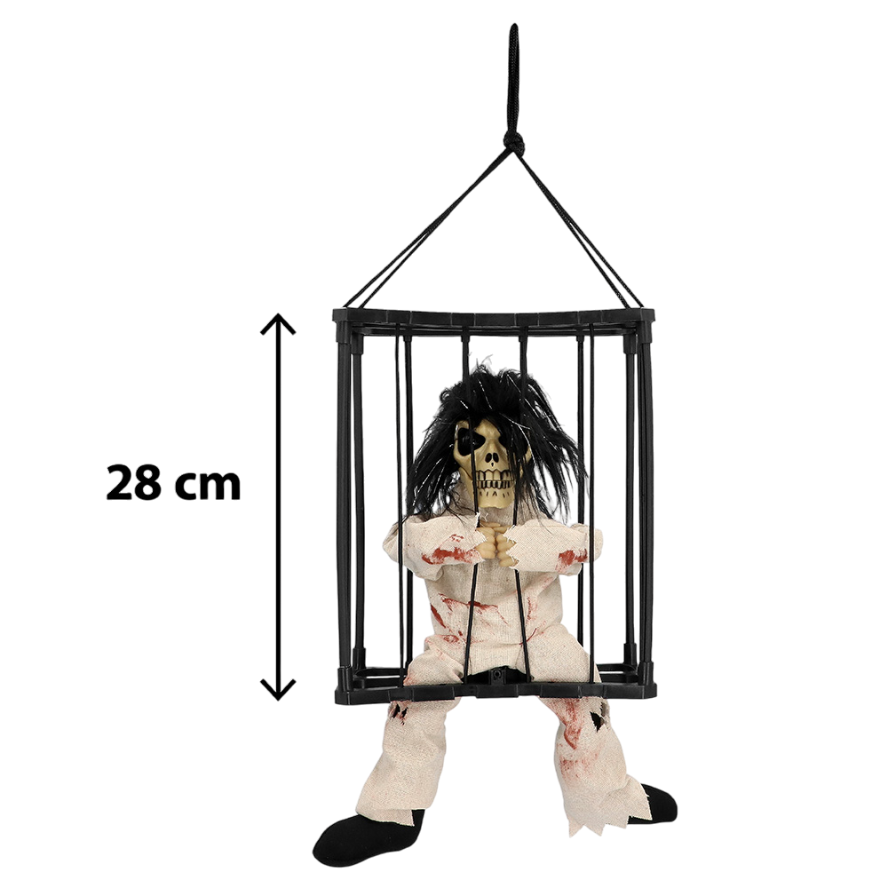 Fantôme Prisonnier Animé à Suspendre 28 x 23 x 9,5 cm – Décoration Halloween