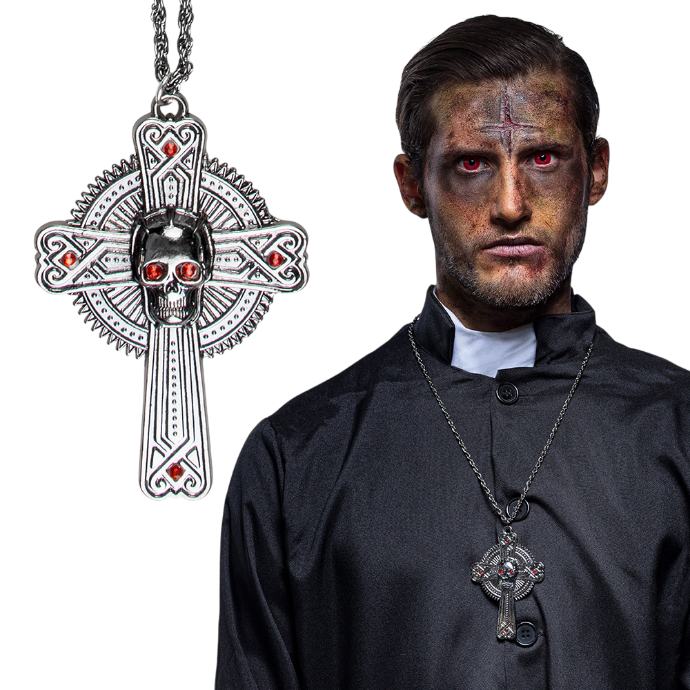 Collier Tête de Mort et Ossements – Bijou Halloween