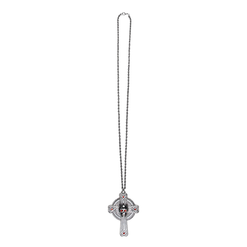 Collier Tête de Mort et Ossements – Bijou Halloween