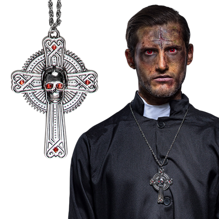 Collier Tête de Mort et Ossements – Bijou Halloween