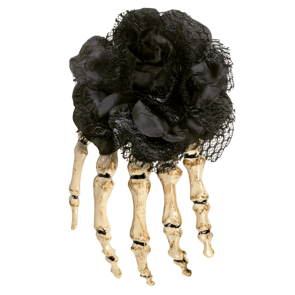 Barrette Main de Squelette – Accessoire Cheveux Halloween