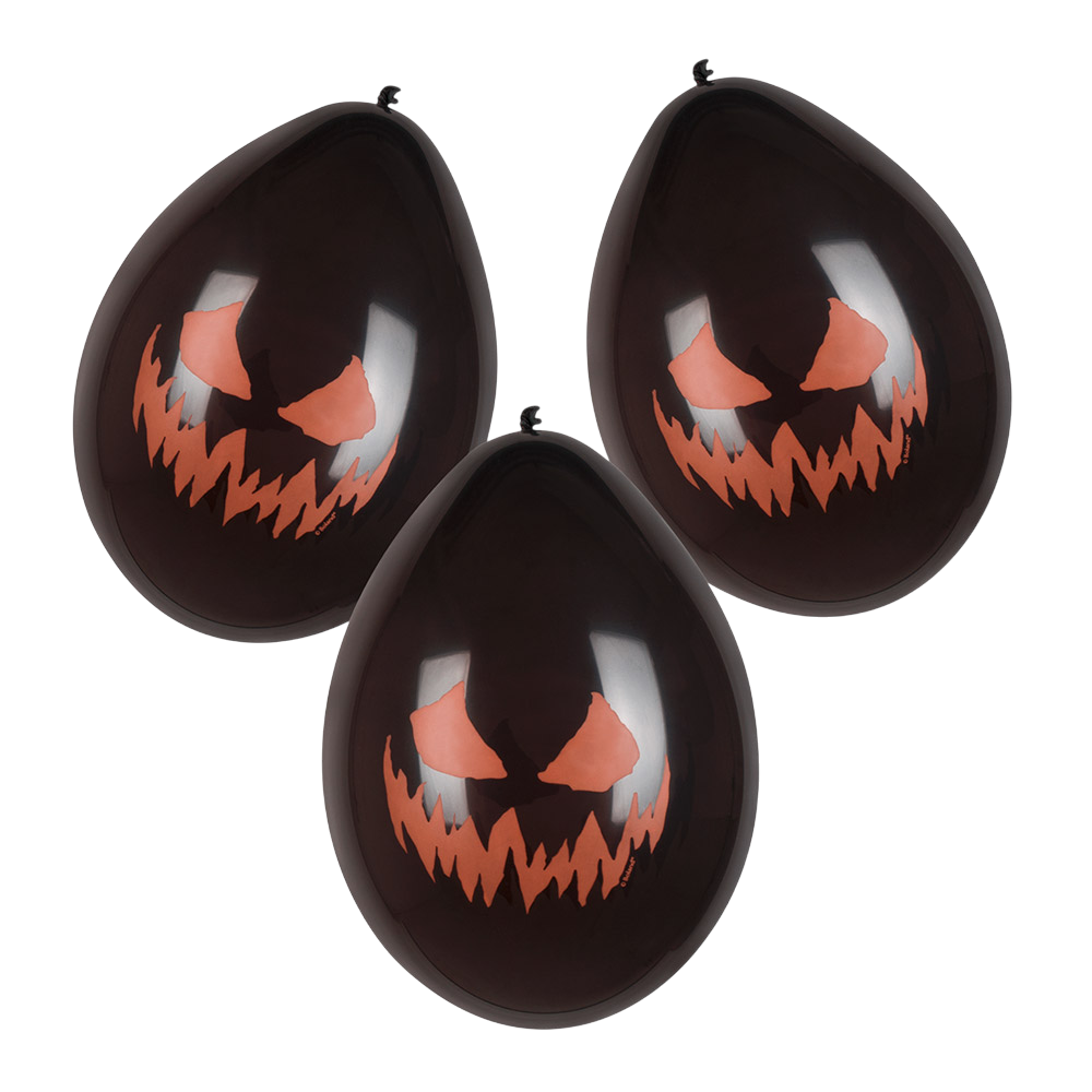 Lot de 6 Ballons Latex Citrouille Effrayante Ø 25 cm – Halloween