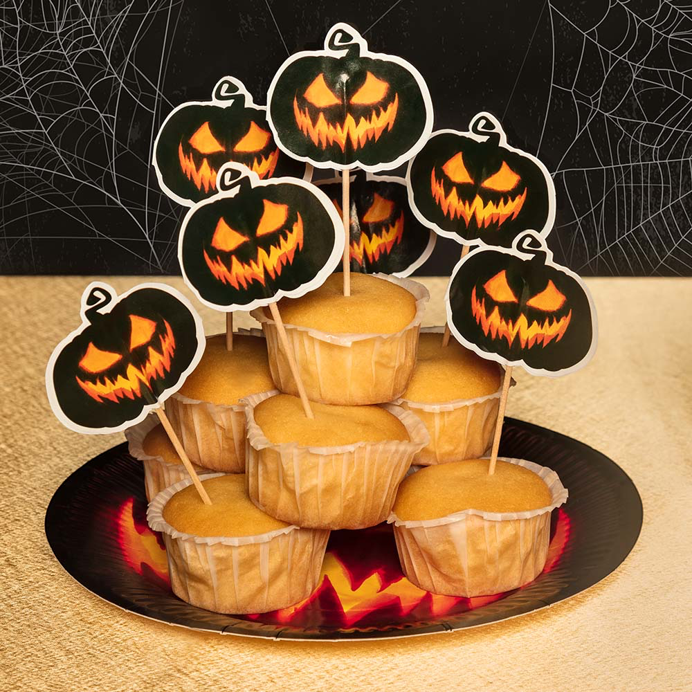 Lot de 10 Assiettes Citrouille Effrayante Ø 23 cm – Halloween