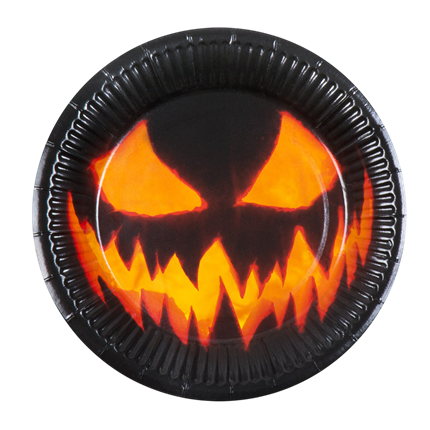 Lot de 10 Assiettes Citrouille Effrayante Ø 23 cm – Halloween