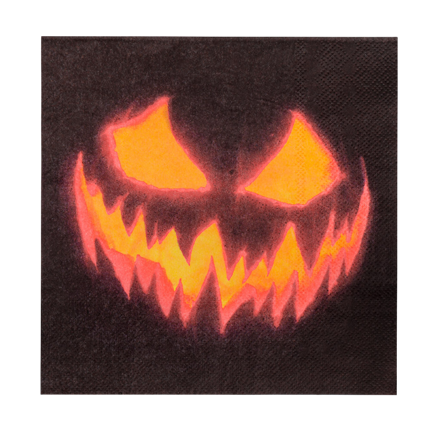 Lot de 20 Serviettes Citrouille Effrayante 33 x 33 cm – Halloween