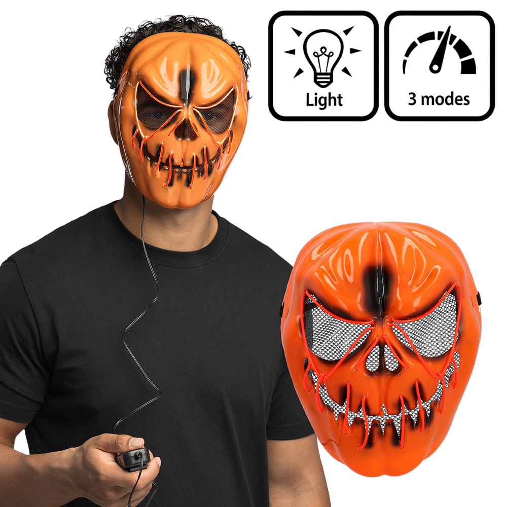 Masque LED Citrouille Effrayante – Masque Lumineux Halloween