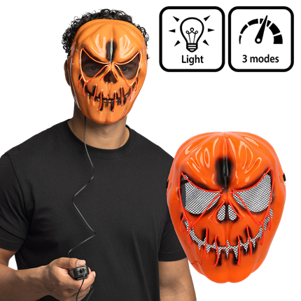 Masque LED Citrouille Effrayante – Masque Lumineux Halloween