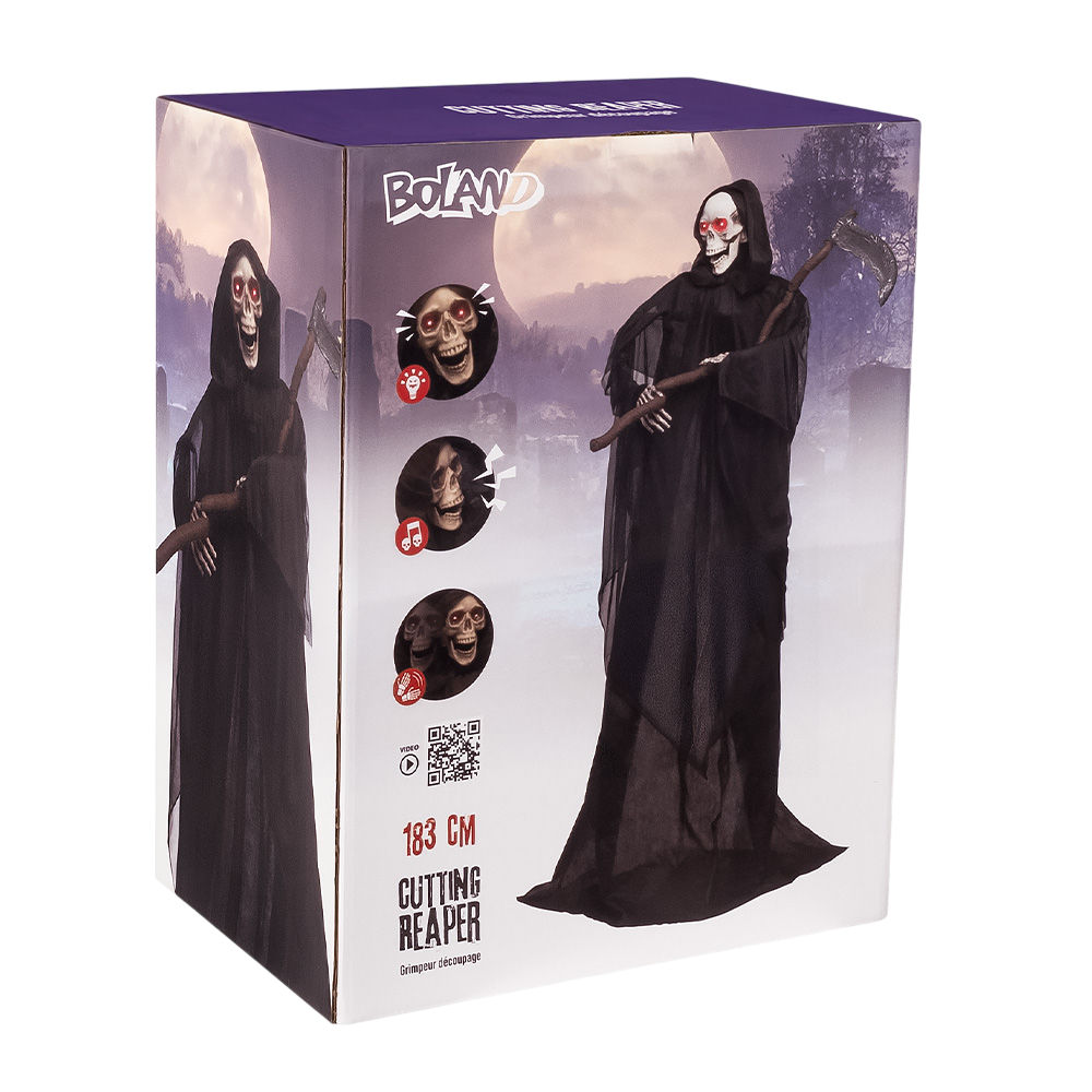 Poupée Squelette Faucheuse avec Faux Animée 183 cm – Halloween