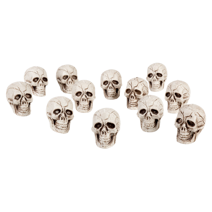 Lot de 12 Mini Têtes de Mort 4 x 3 cm – Décoration Halloween