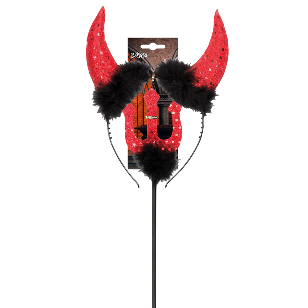 Kit Diable avec Cornes et Trident 40 cm – Déguisement Halloween