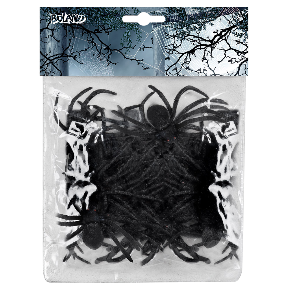 Lot de 12 Araignées 5 x 6 cm – Décoration Halloween