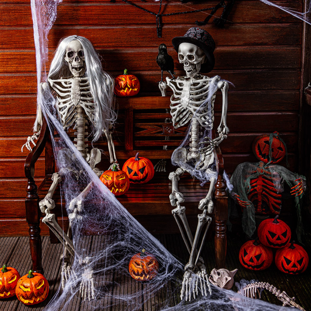 Toile d’Araignée Élastique 150 cm avec Araignée – Halloween