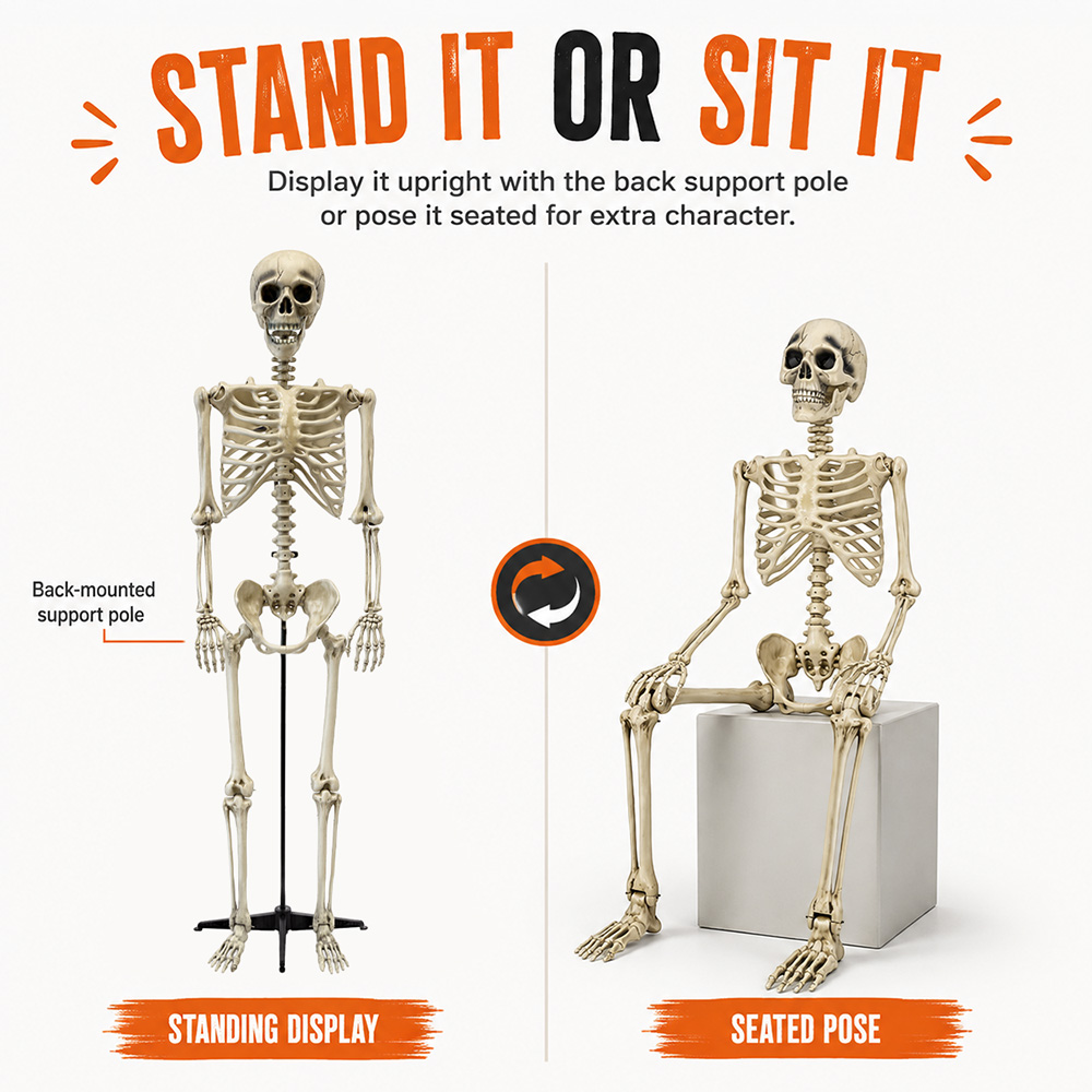 Squelette Géant 240 cm – Décoration Halloween