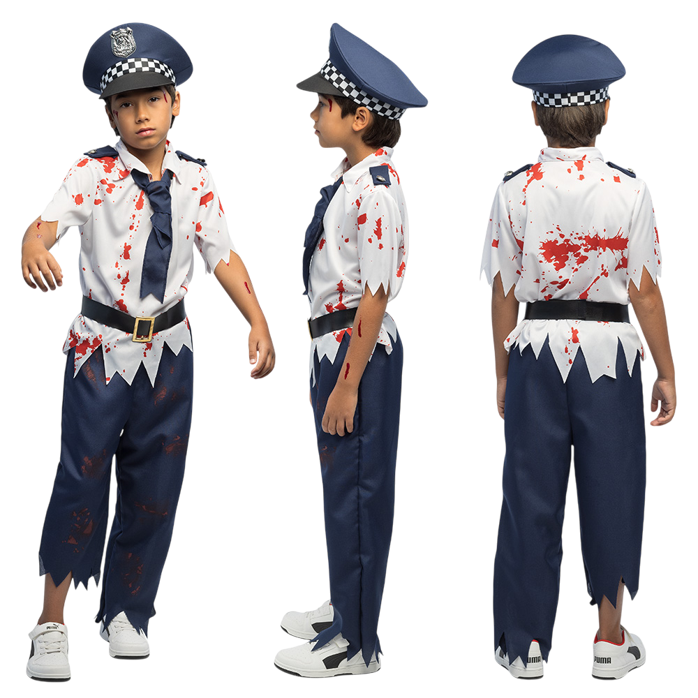 Déguisement Policier Zombie Enfant 7-9 Ans – Halloween
