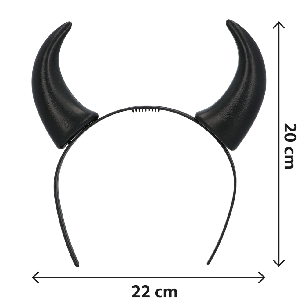 Serre-Tête Cornes de Diable Noires – Accessoire Halloween