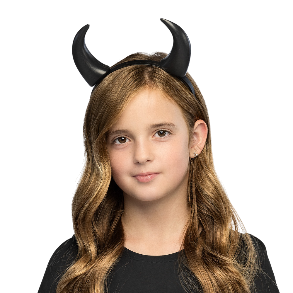 Serre-Tête Cornes de Diable Noires – Accessoire Halloween