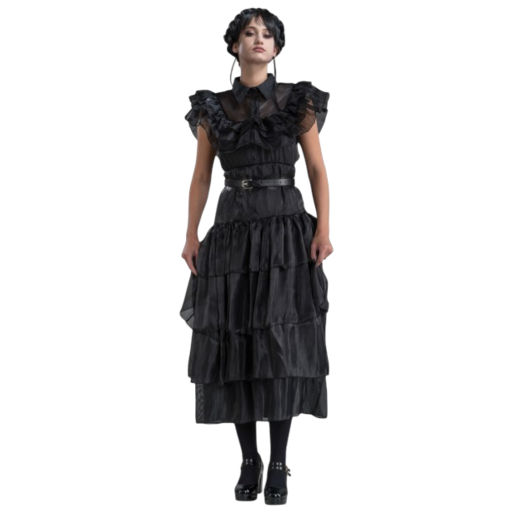 Robe de Bal Noire Mercredi Addams 2 Pièces M – Déguisement Femme