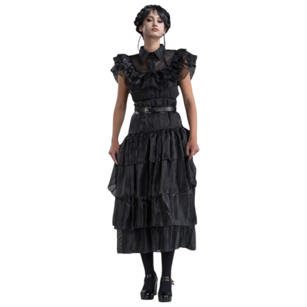 Robe de Bal Noire Mercredi Addams 2 Pièces M – Déguisement Femme
