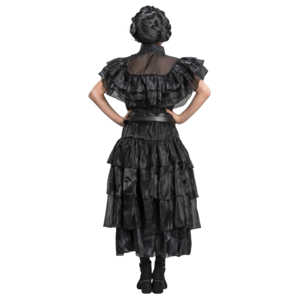Robe de Bal Noire Mercredi Addams 140 cm – Déguisement Enfant