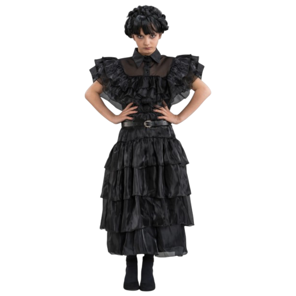 Robe de Bal Noire Mercredi Addams 152 cm – Déguisement Enfant