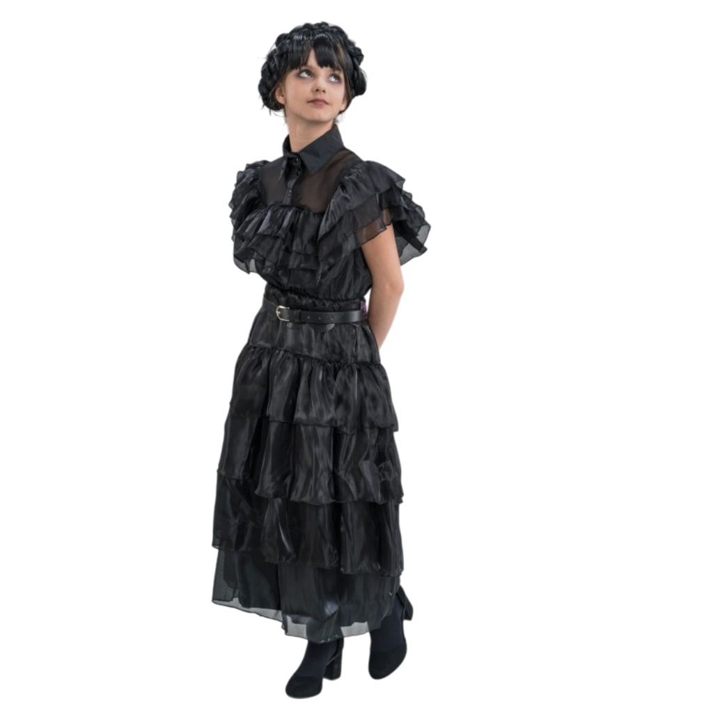 Robe de Bal Noire Mercredi Addams 152 cm – Déguisement Enfant