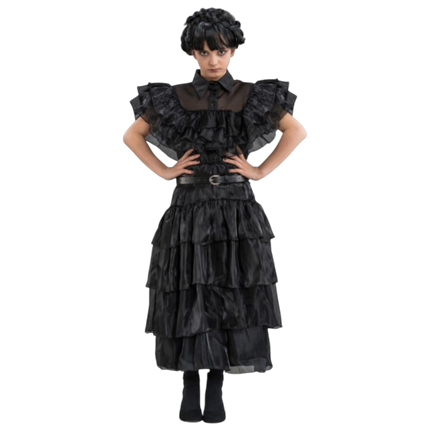Robe de Bal Noire Mercredi Addams 152 cm – Déguisement Enfant
