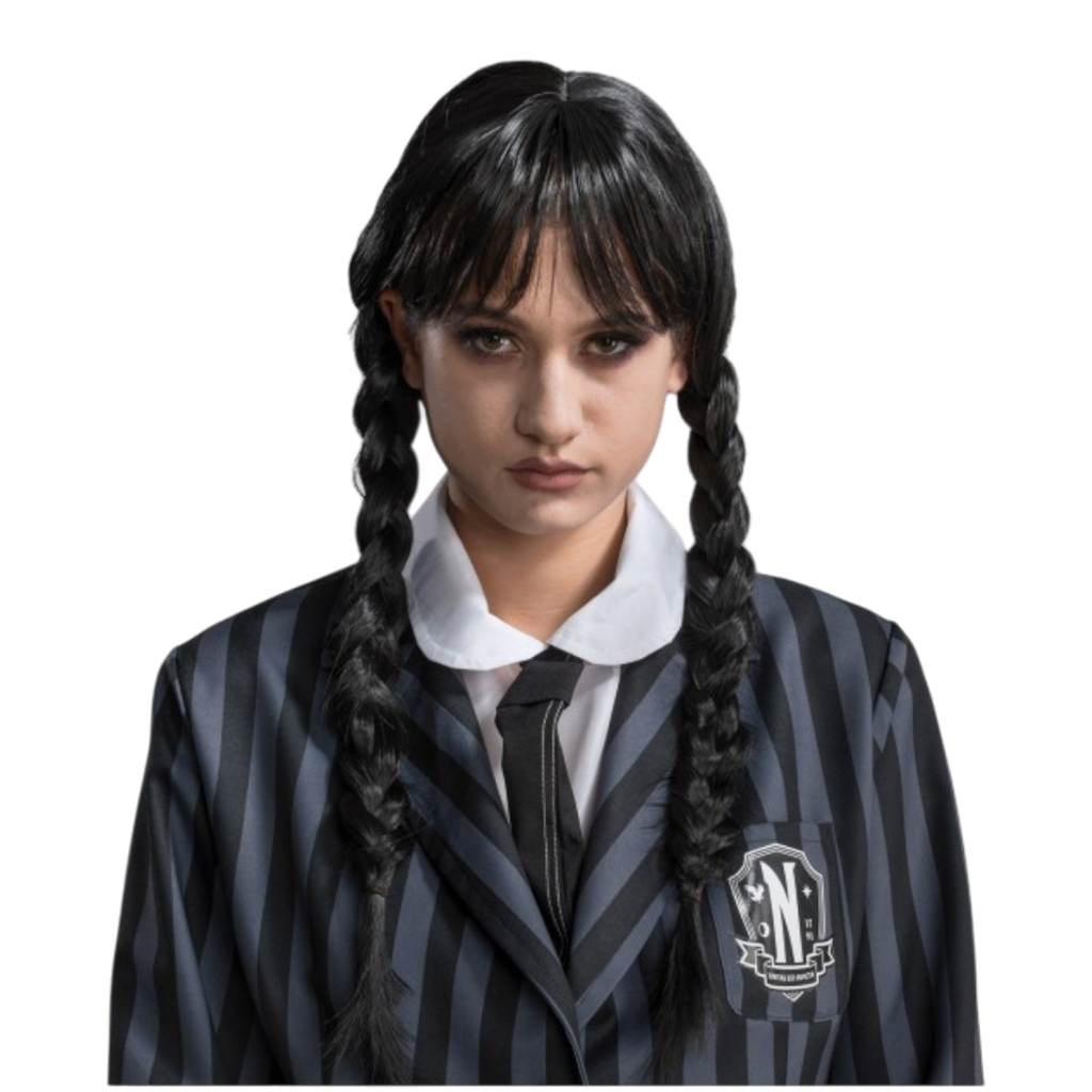 Perruque Mercredi Addams Adulte – Déguisement Halloween