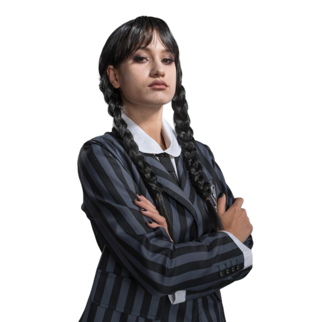 Perruque Mercredi Addams Adulte – Déguisement Halloween