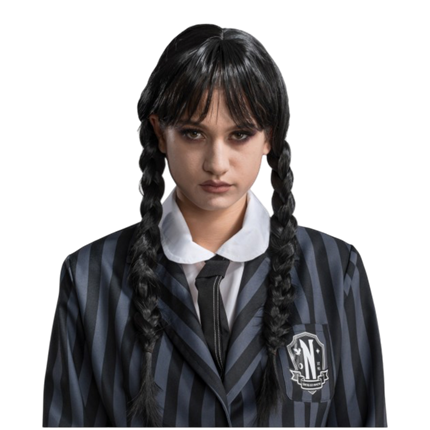 Perruque Mercredi Addams Adulte – Déguisement Halloween