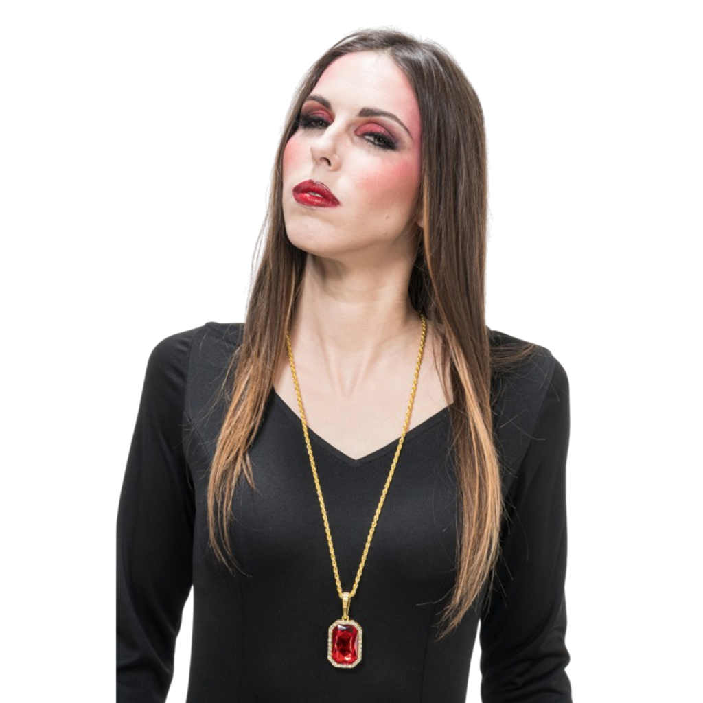 Collier Vampire avec Pendentif Rubis – Chaîne 72 cm