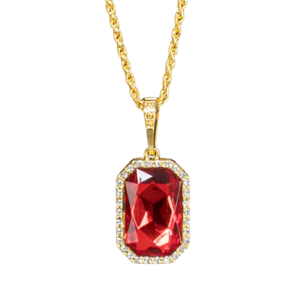 Collier Vampire avec Pendentif Rubis – Chaîne 72 cm
