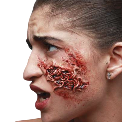 Plaie Purulente avec Vers en Latex – Maquillage Effets Spéciaux Halloween