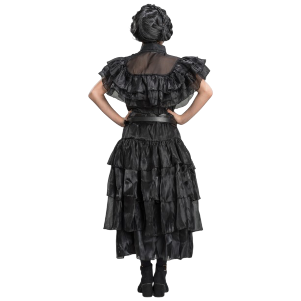 Robe de Bal Noire Mercredi Addams 128 cm – Déguisement Enfant
