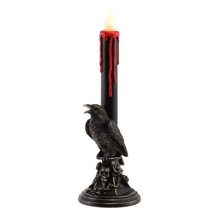 Chandelier Corbeau Noir LED 45,5 cm – Décoration Halloween
