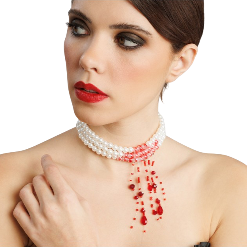 Collier de Perles Sanglantes – Bijou Halloween