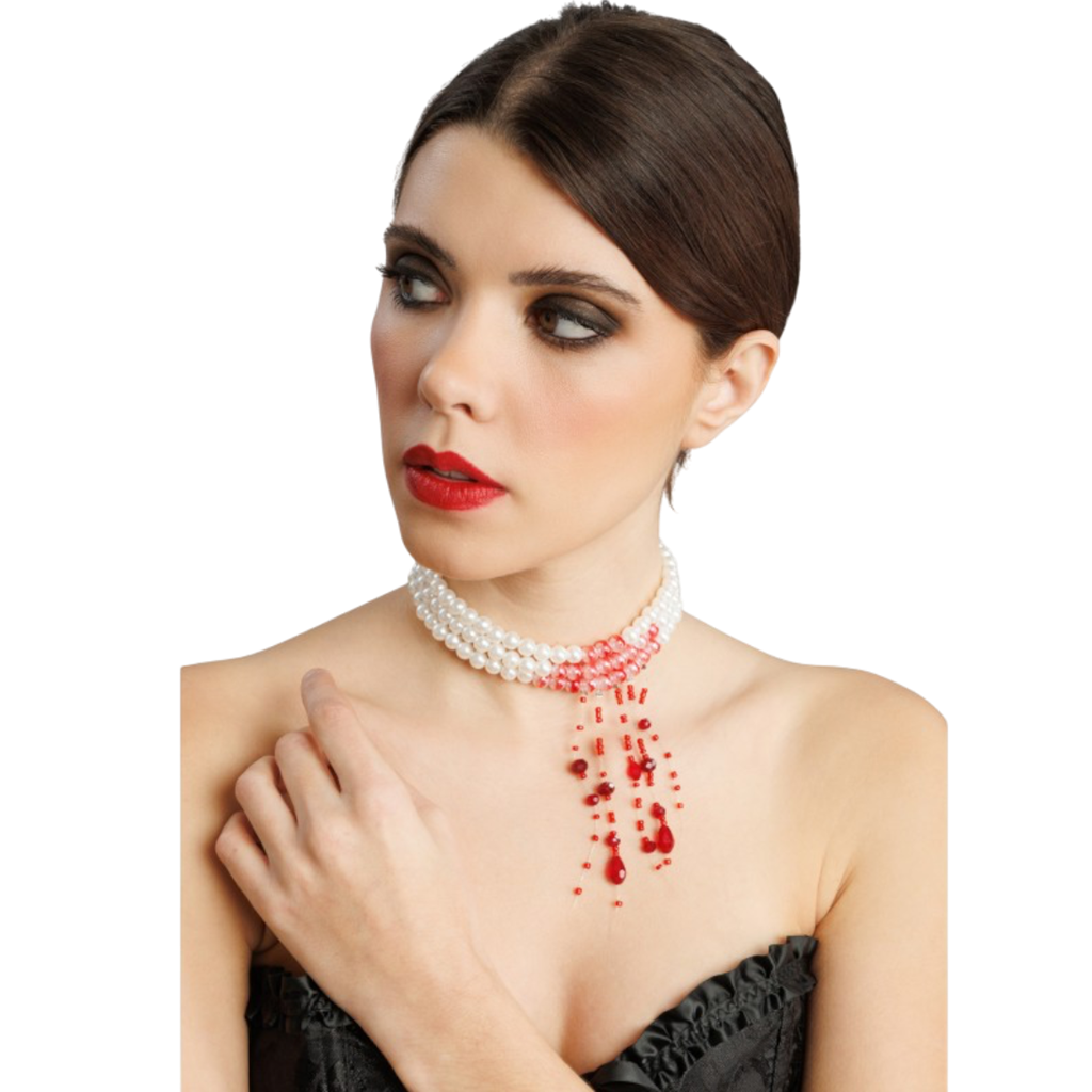 Collier de Perles Sanglantes – Bijou Halloween
