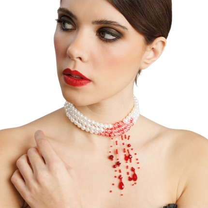 Collier de Perles Sanglantes – Bijou Halloween