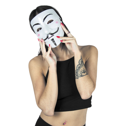 Masque Anonymous Blanc – Déguisement Halloween