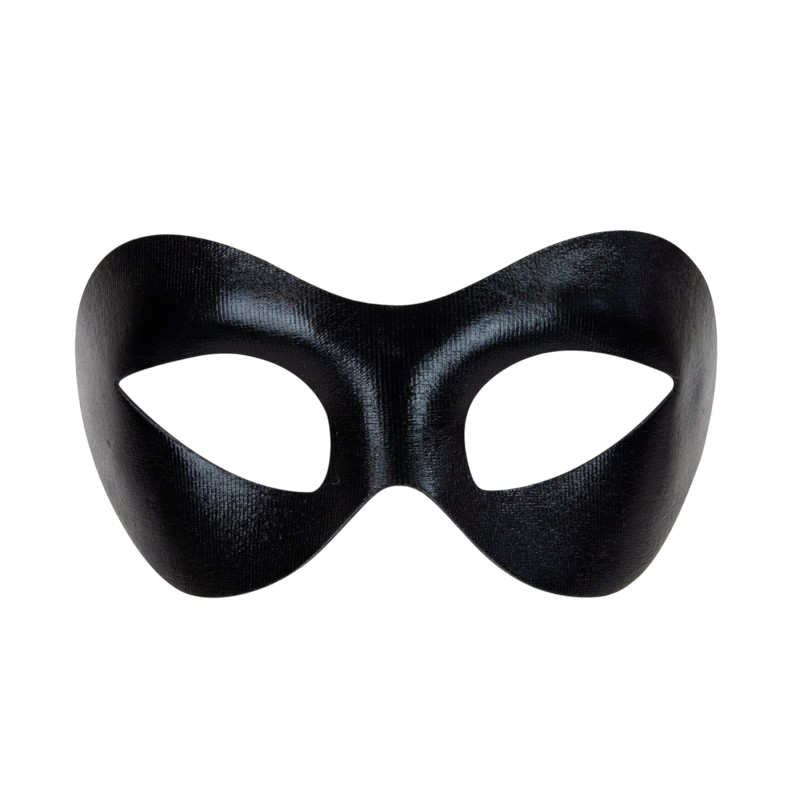 Loup Noir Uni en Tissu avec Élastique – Masque Déguisement