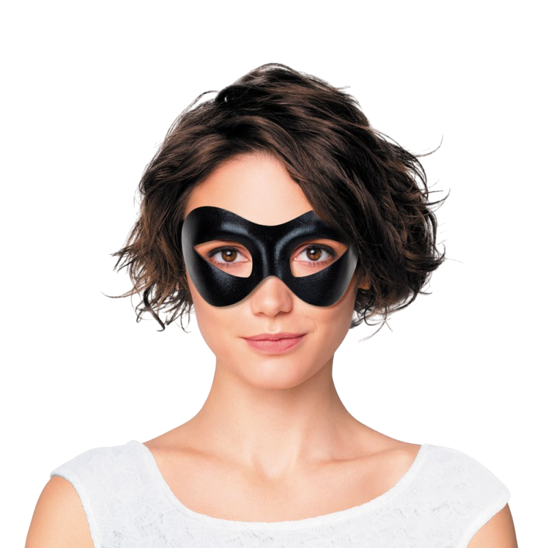Loup Noir Uni en Tissu avec Élastique – Masque Déguisement