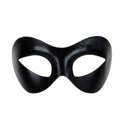Loup Noir Uni en Tissu avec Élastique – Masque Déguisement