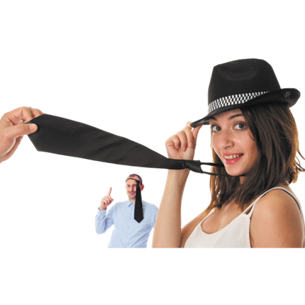 Cravate Noire Satinée à Zip – Accessoire Déguisement