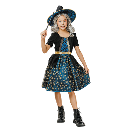 Déguisement Sorcière Étoilée Bleue Enfant 4-6 Ans – Halloween
