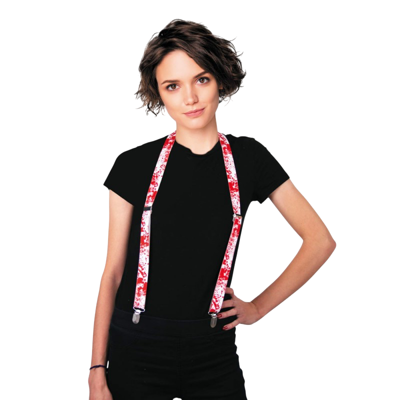 Bretelles Blanches Ensanglantées – Accessoire Halloween