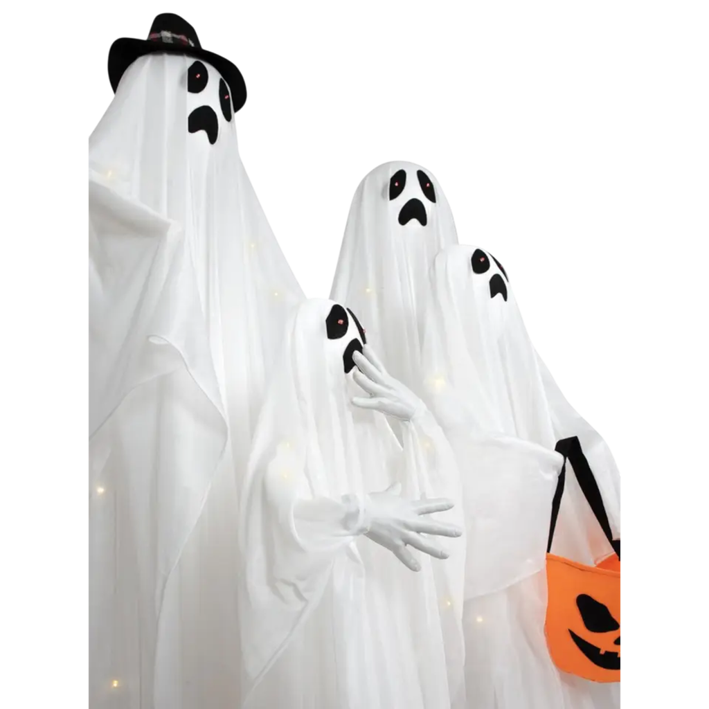 Famille de 4 Fantômes Lumineux et Sonores 160 cm – Décoration Halloween