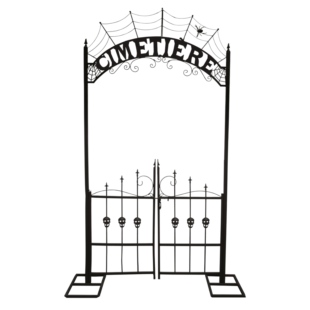 Arche Métallique Entrée de Cimetière 270 cm – Décoration Halloween XXL