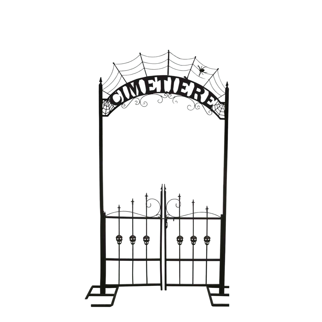 Arche Métallique Entrée de Cimetière 270 cm – Décoration Halloween XXL