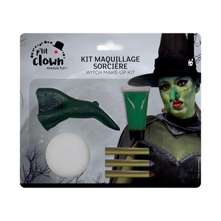 Kit Maquillage Sorcière avec Faux Nez – Halloween