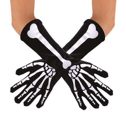 Gants Longs Squelette 37 cm – Accessoire Déguisement Halloween